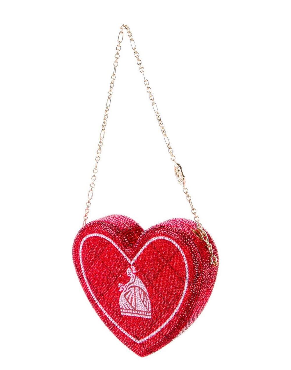 Lanvin Red Crystal Heart Minaudière Clutch Judith Leiber X Lanvin